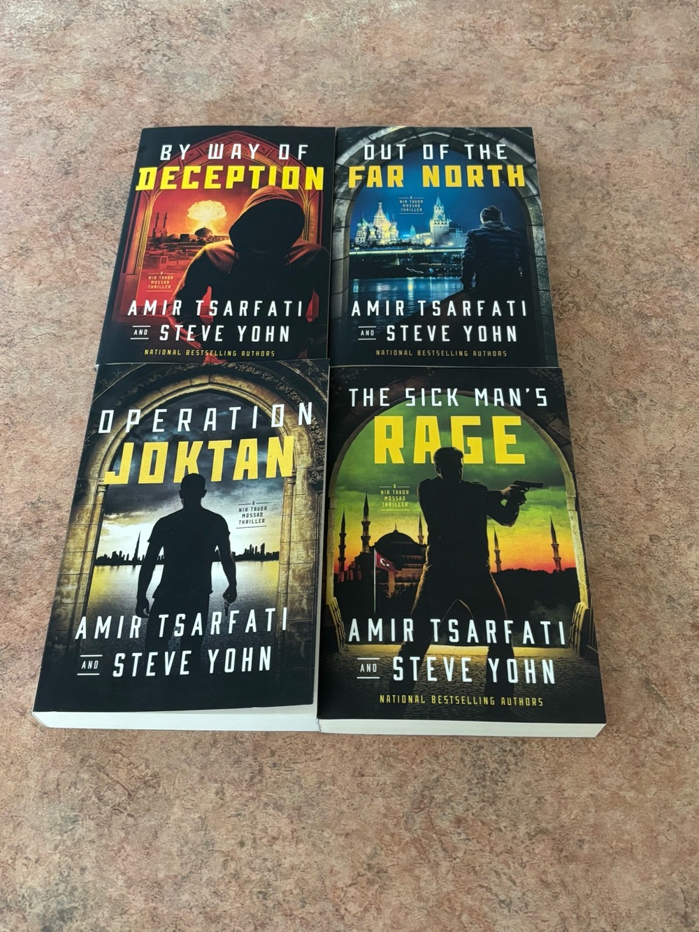 4 Nir Tavor Mossad Thriller Paperbacks by Amir Tsarfati and Steve Yohn